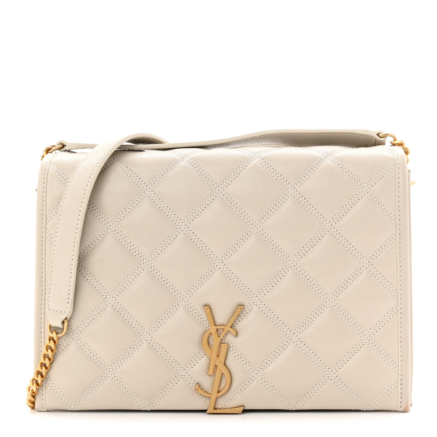 Saint Laurent Cream Quilted Bag
