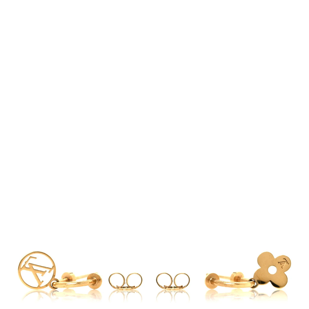 Louis Vuitton Gold Monogram Earrings
