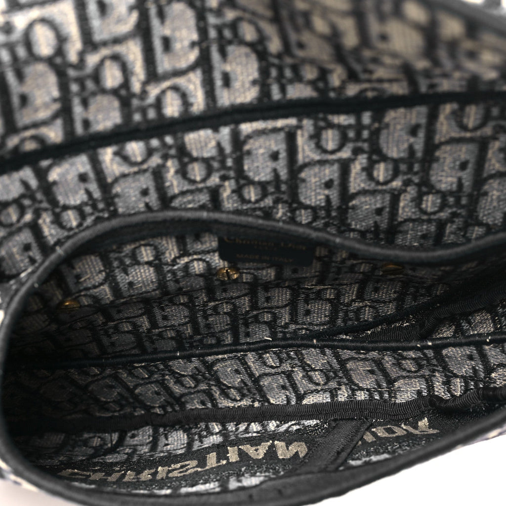 Dior Blue Oblique Canvas Saddle