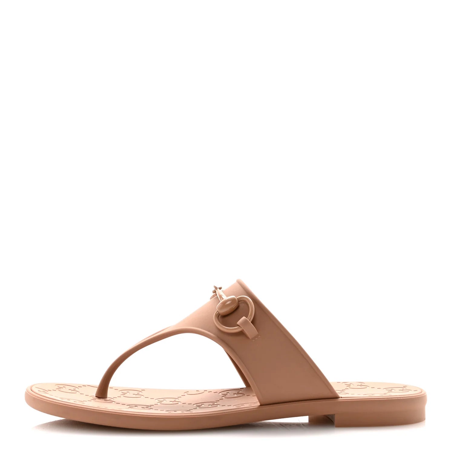 Gucci Nude Rubber Horsebit Sandals