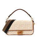 Fendi Cream FF Jacquard Baguette