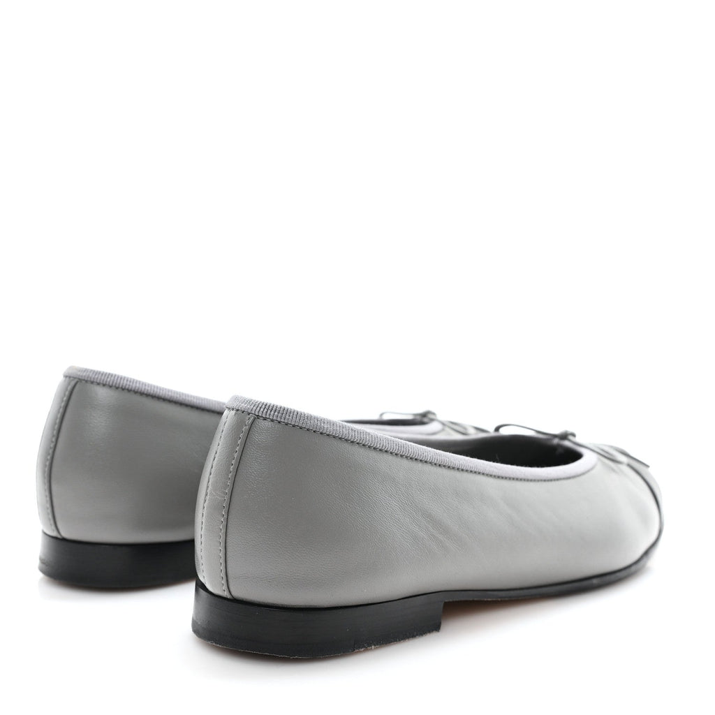 Chanel Silver Black Ballet Flats