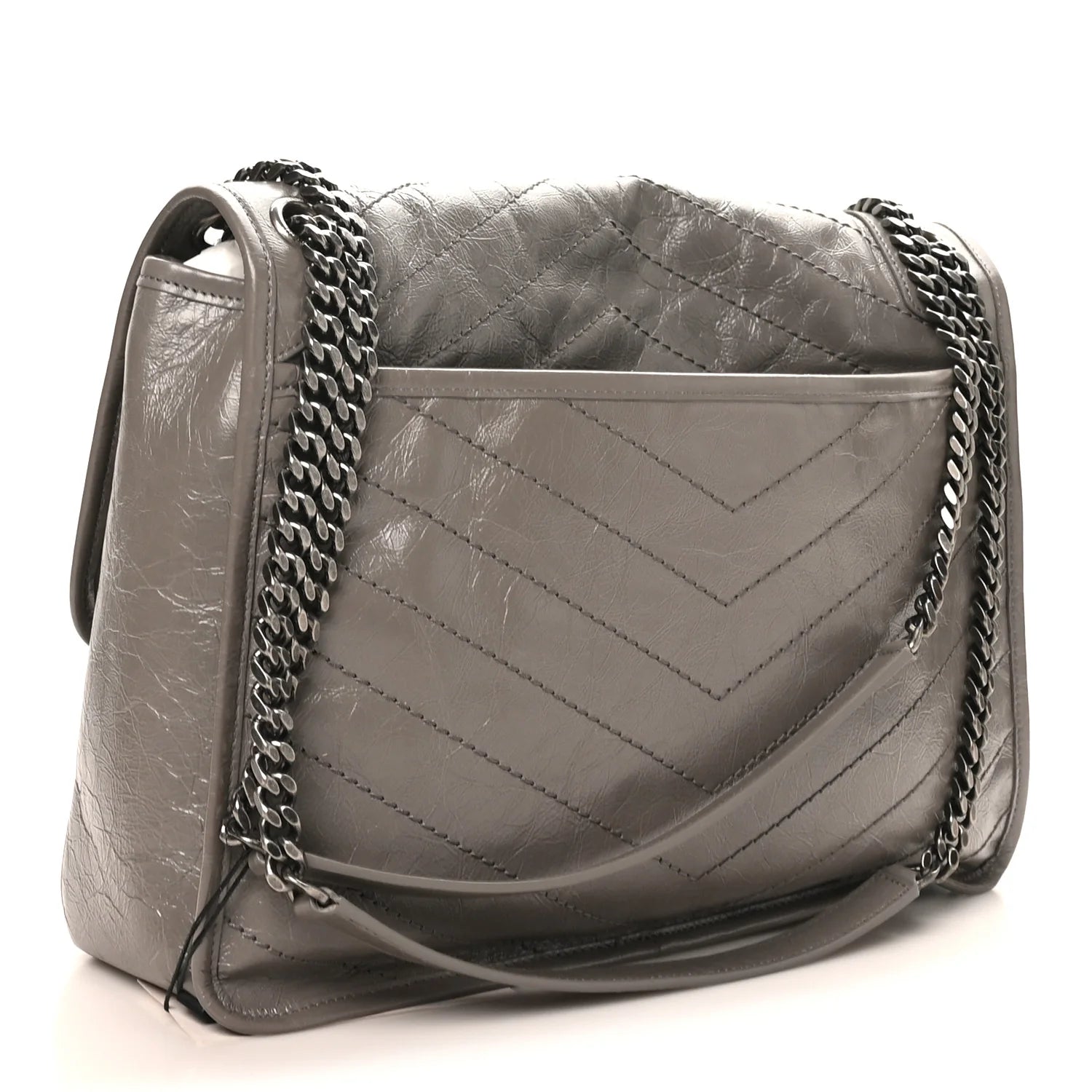 Saint Laurent Grey Crinkled Niki