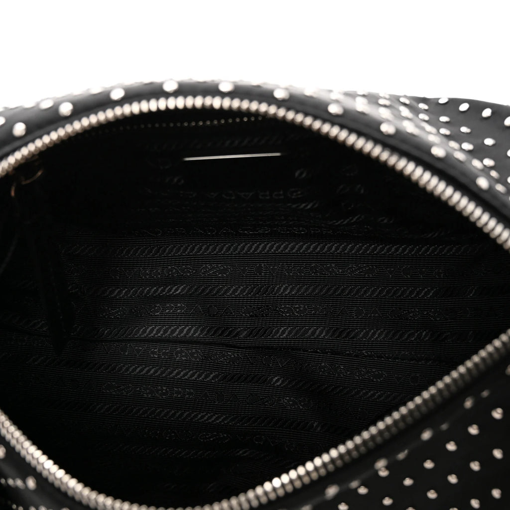 Prada Black Studded Nylon Bag