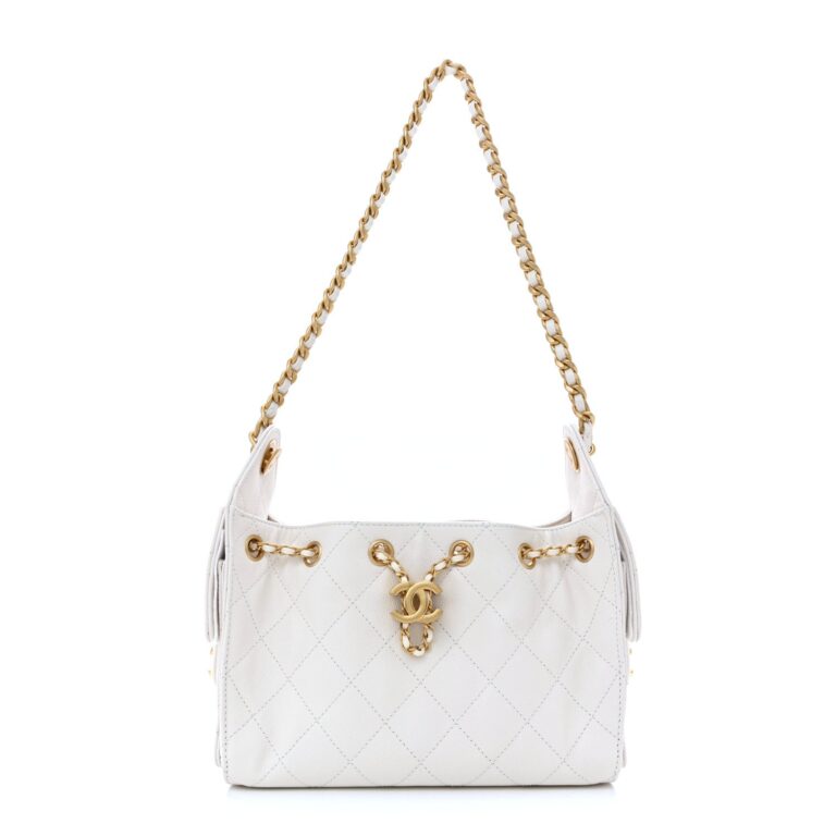 Chanel White Quilted Leather Bag