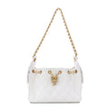 Chanel White Quilted Leather Bag