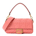 Fendi Pink Embossed Leather Baguette
