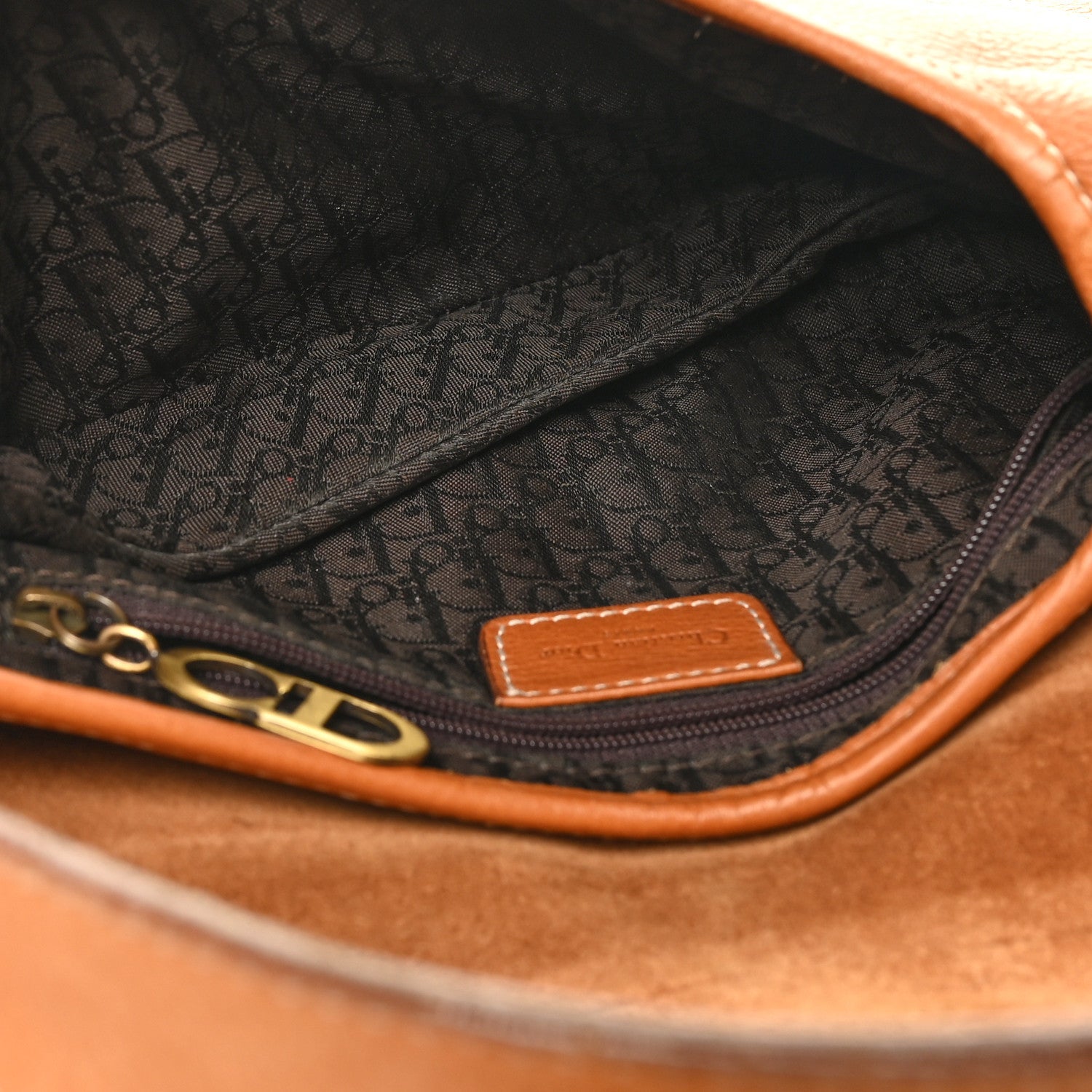 Dior Tan Leather Saddle Bag