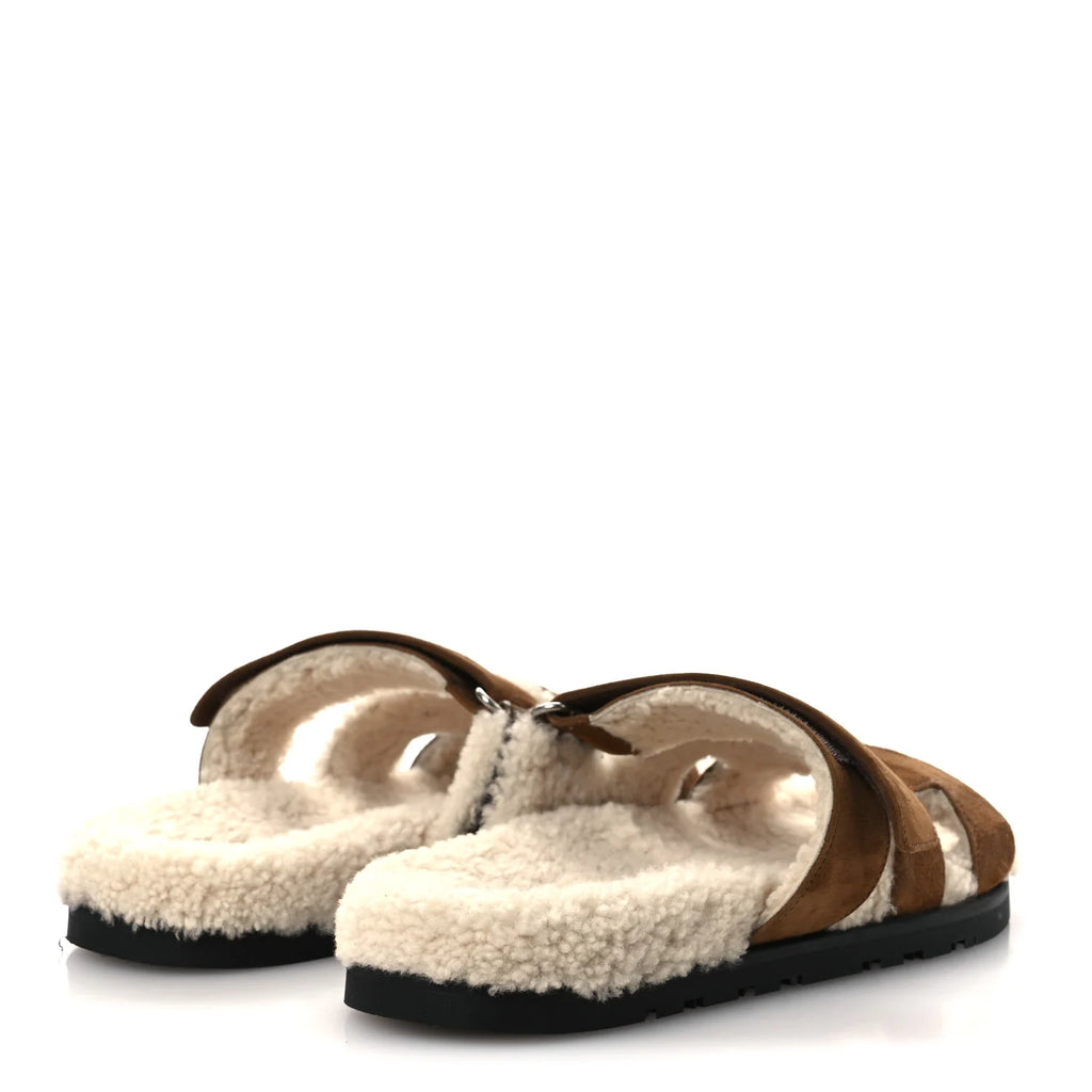 Hermes Brown Suede Shearling Chypre