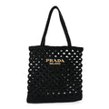 Prada Black Raffia Tote Bag
