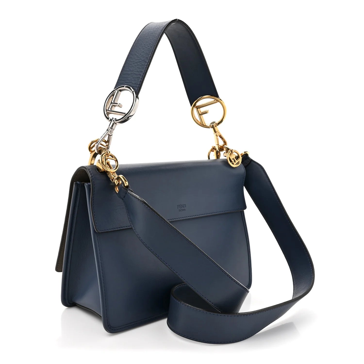 Fendi Navy Leather Kan I Bag