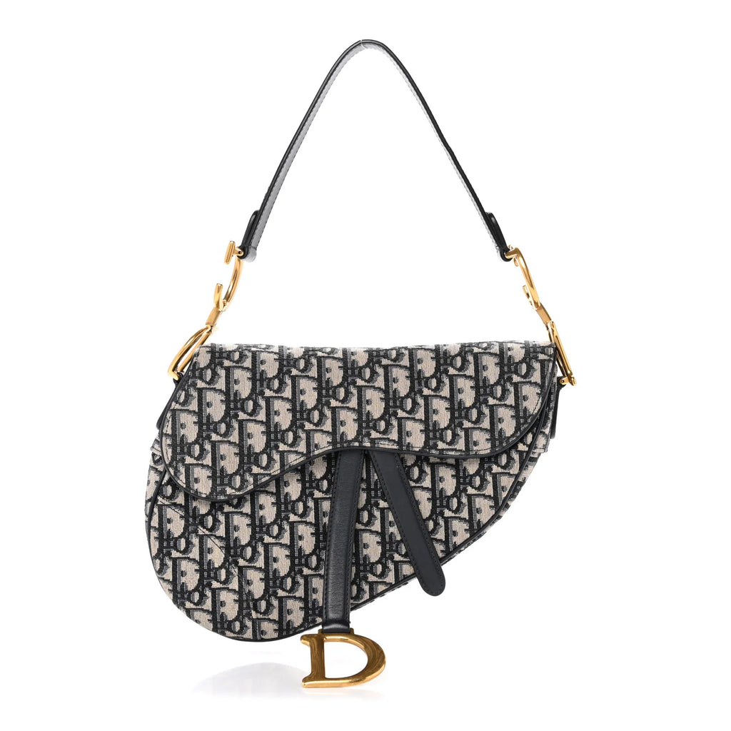 Dior Blue Oblique Jacquard Saddle