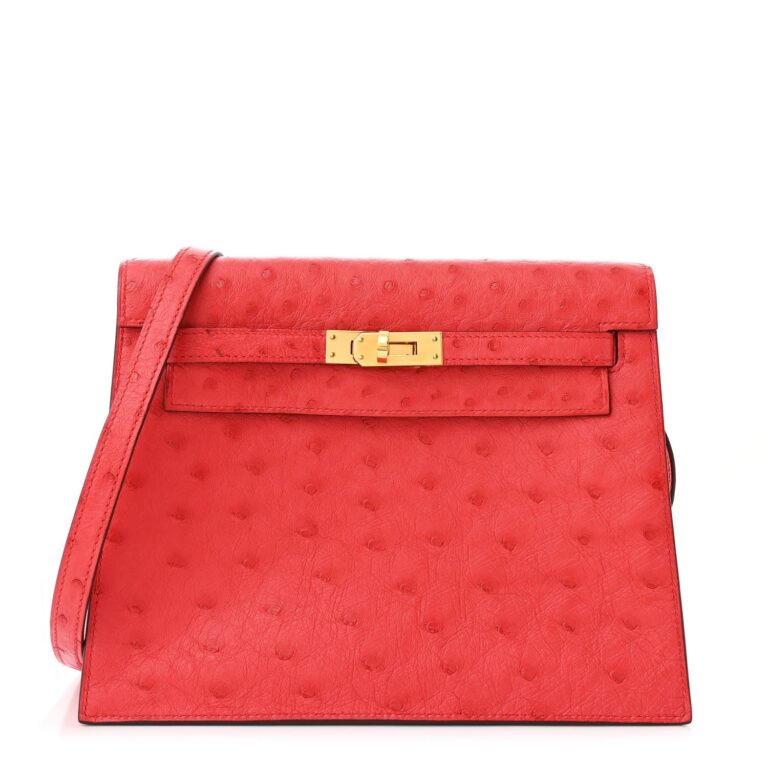 Hermes Red Ostrich Kelly Danse