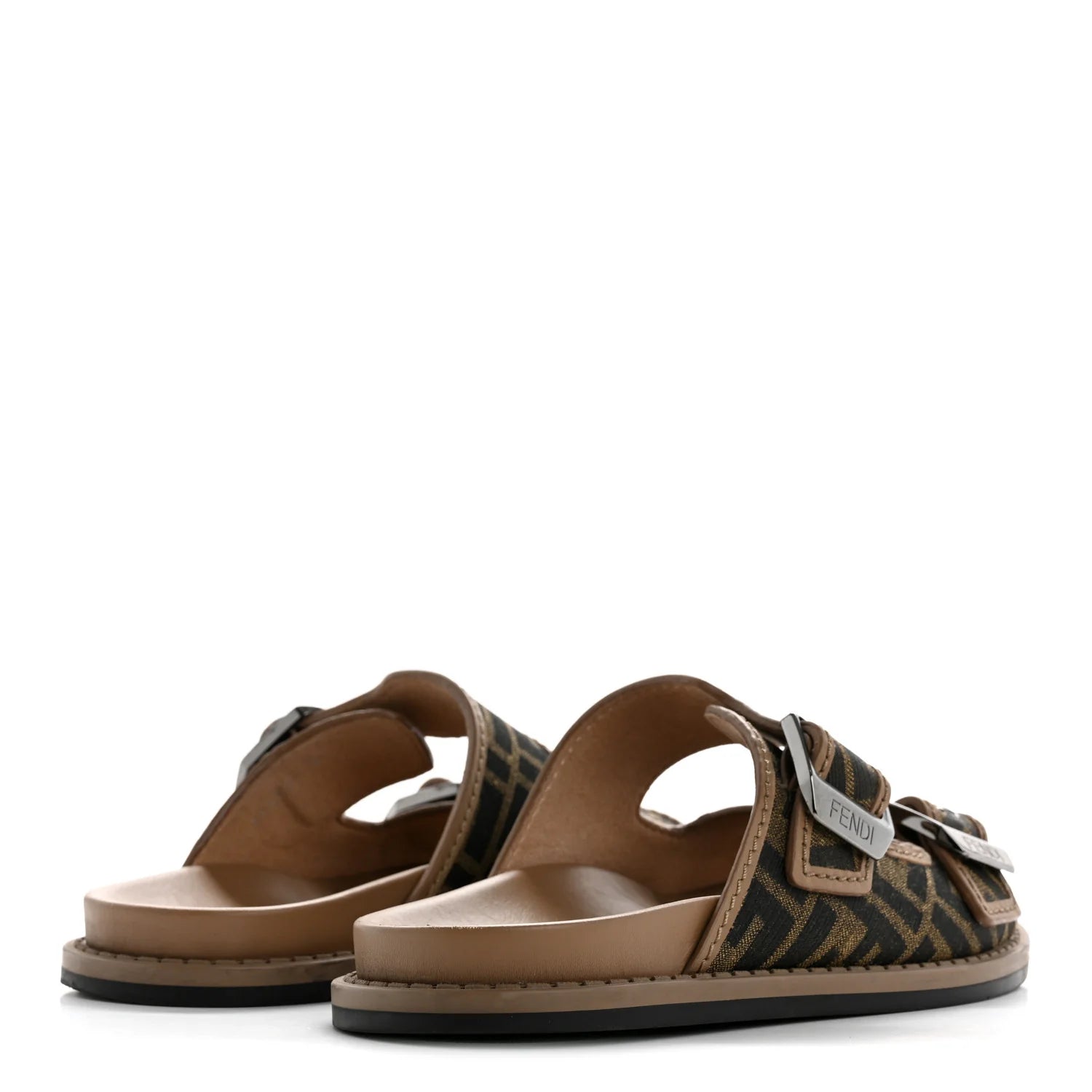Fendi FF Monogram Buckle Slides