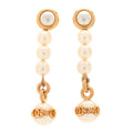 Chanel Gold-Tone Pearl Drop Earrings