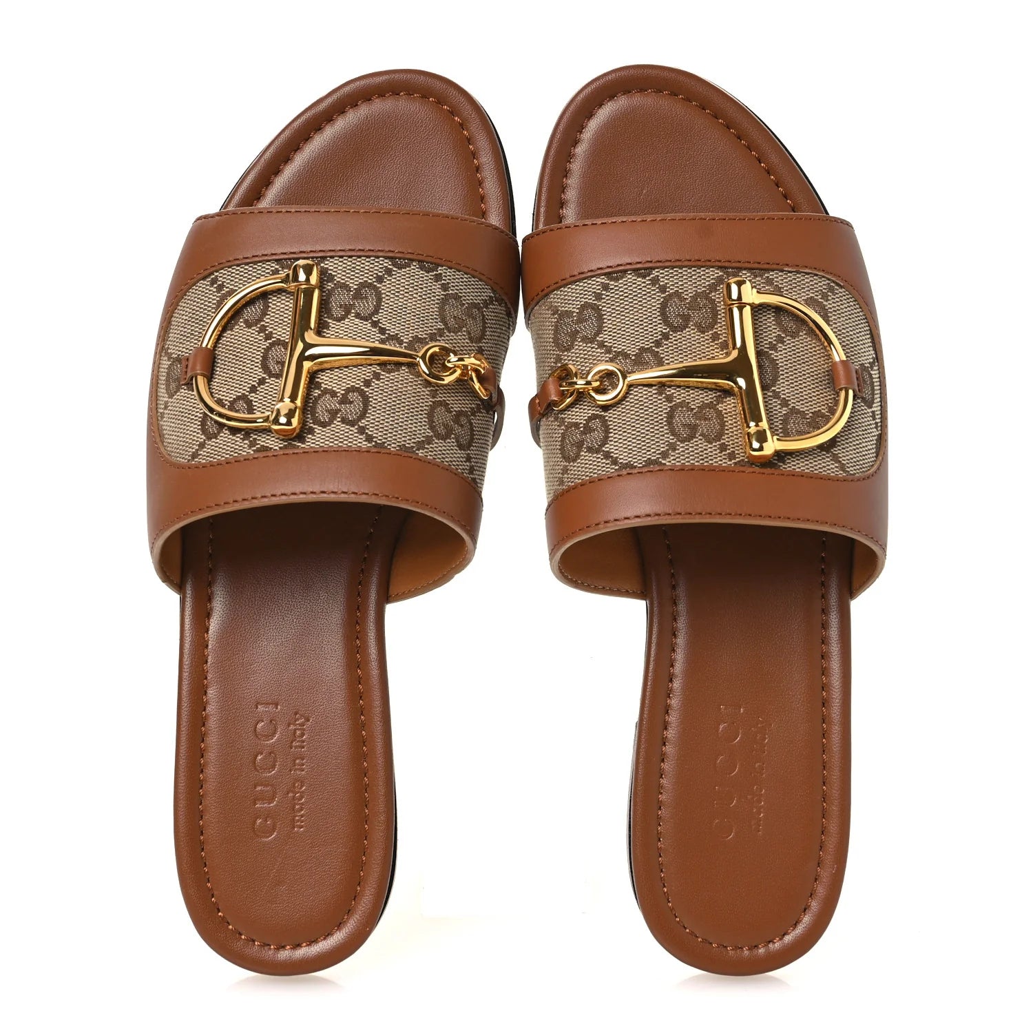 Gucci GG Monogram Leather Slides