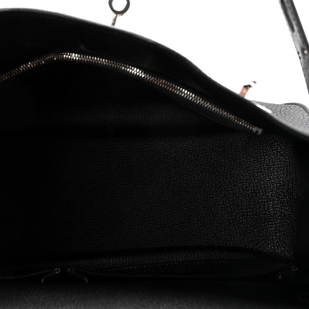 Hermes Black Grained Leather Jypsiere
