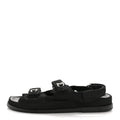 Chanel Black Quilted Fabric Sandals