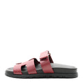 Hermes Burgundy Leather Chypre Sandals