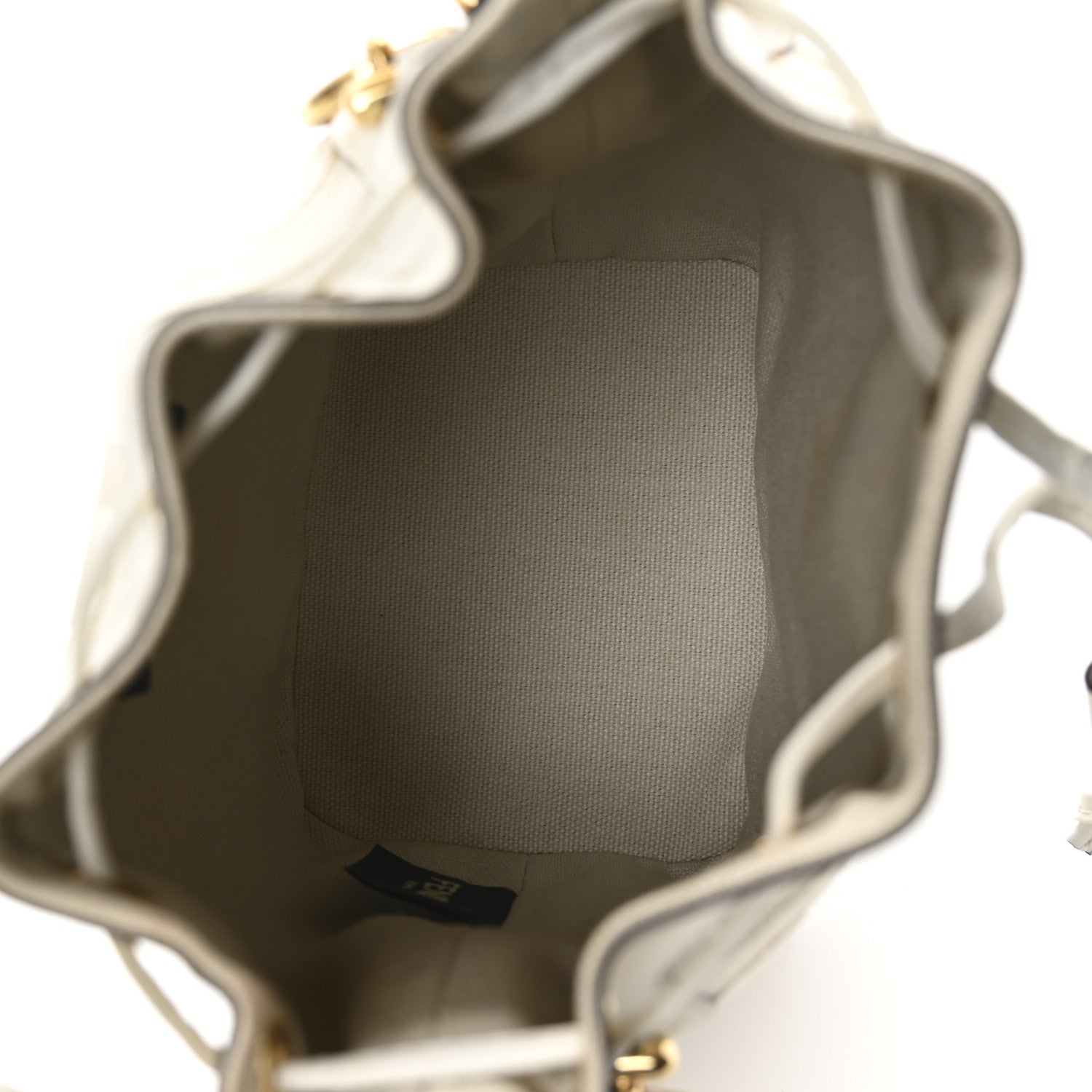 Fendi White Monogram Mini Bucket