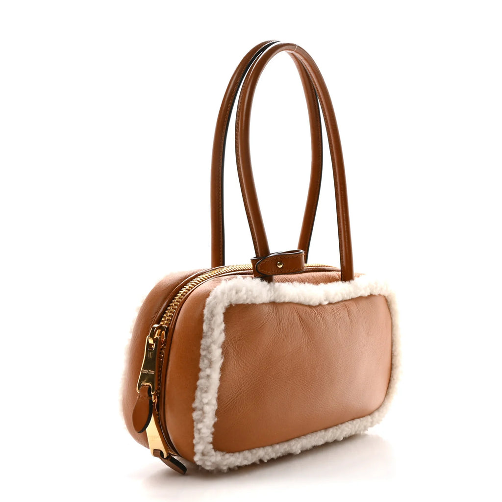 Miu Miu Tan Shearling Bag