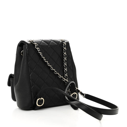 Chanel Black Quilted Leather Backpack