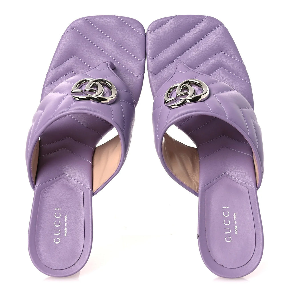 Gucci Lavender Quilted Leather Sandals