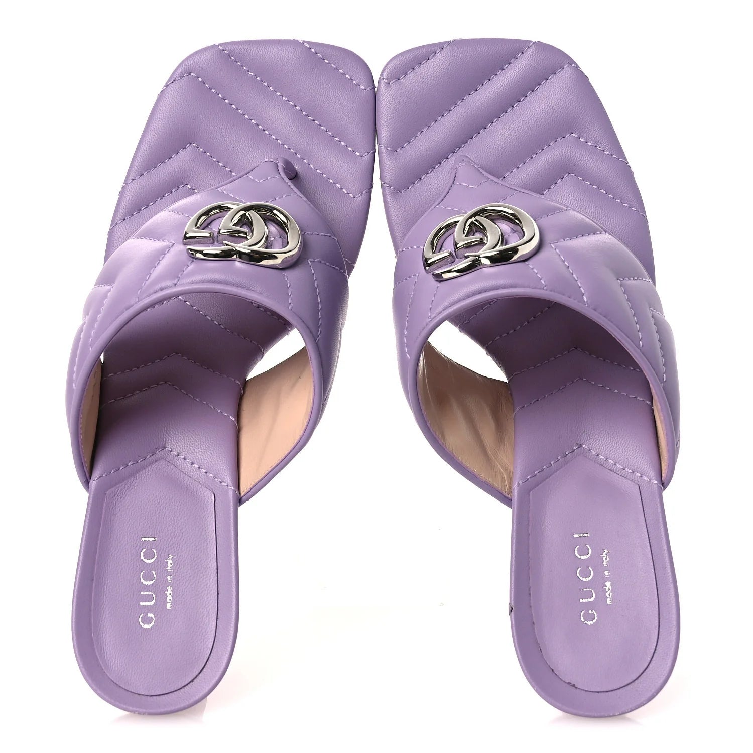Gucci Lavender Quilted Leather Sandals