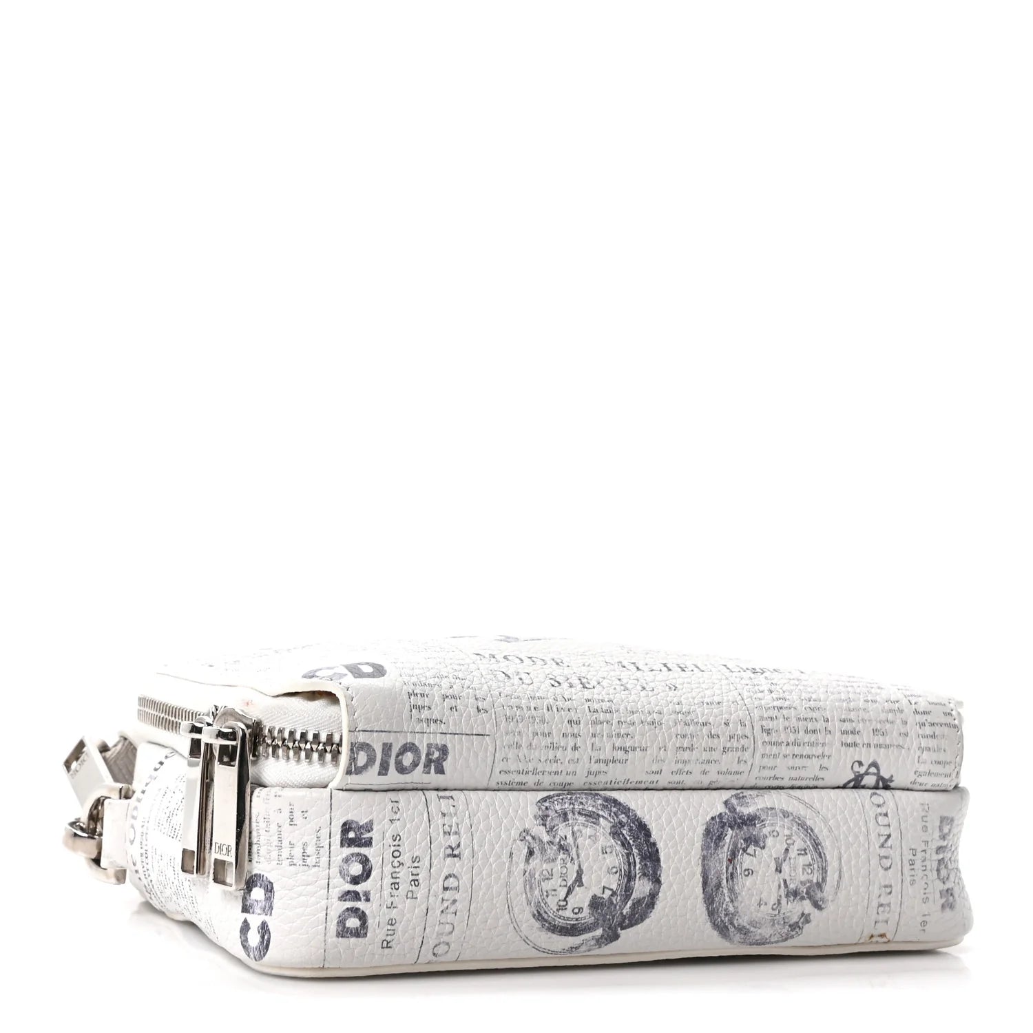 Dior White Newspaper Grained Bag