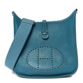 Hermes Blue Grained Leather Evelyne