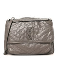 Saint Laurent Grey Crinkled Niki