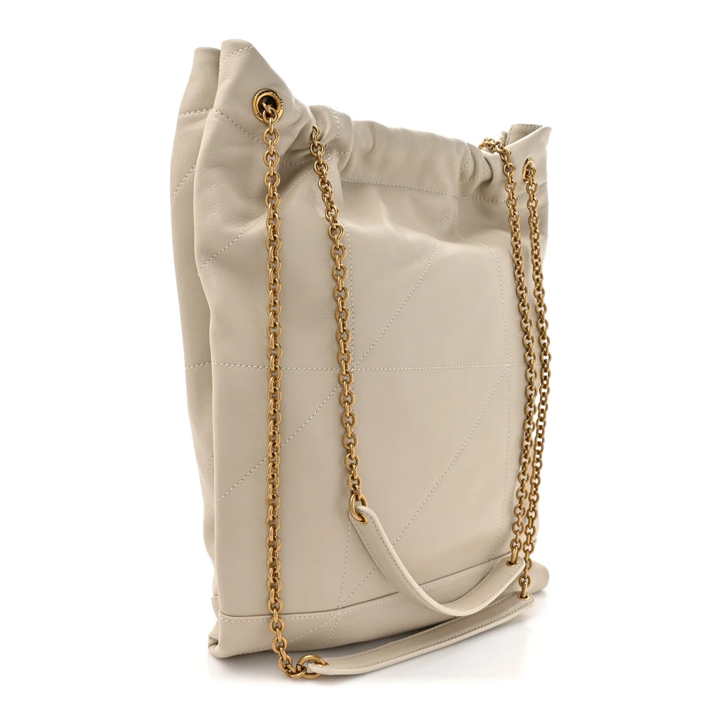 Saint Laurent Beige Quilted Bucket
