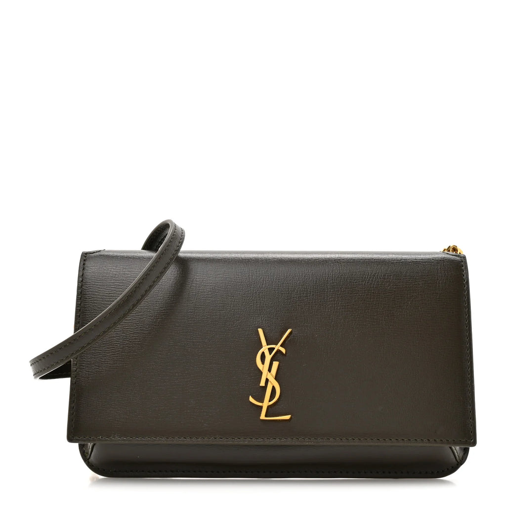 Saint Laurent Black Leather Monogram Bag