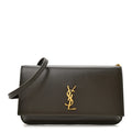 Saint Laurent Black Leather Monogram Bag