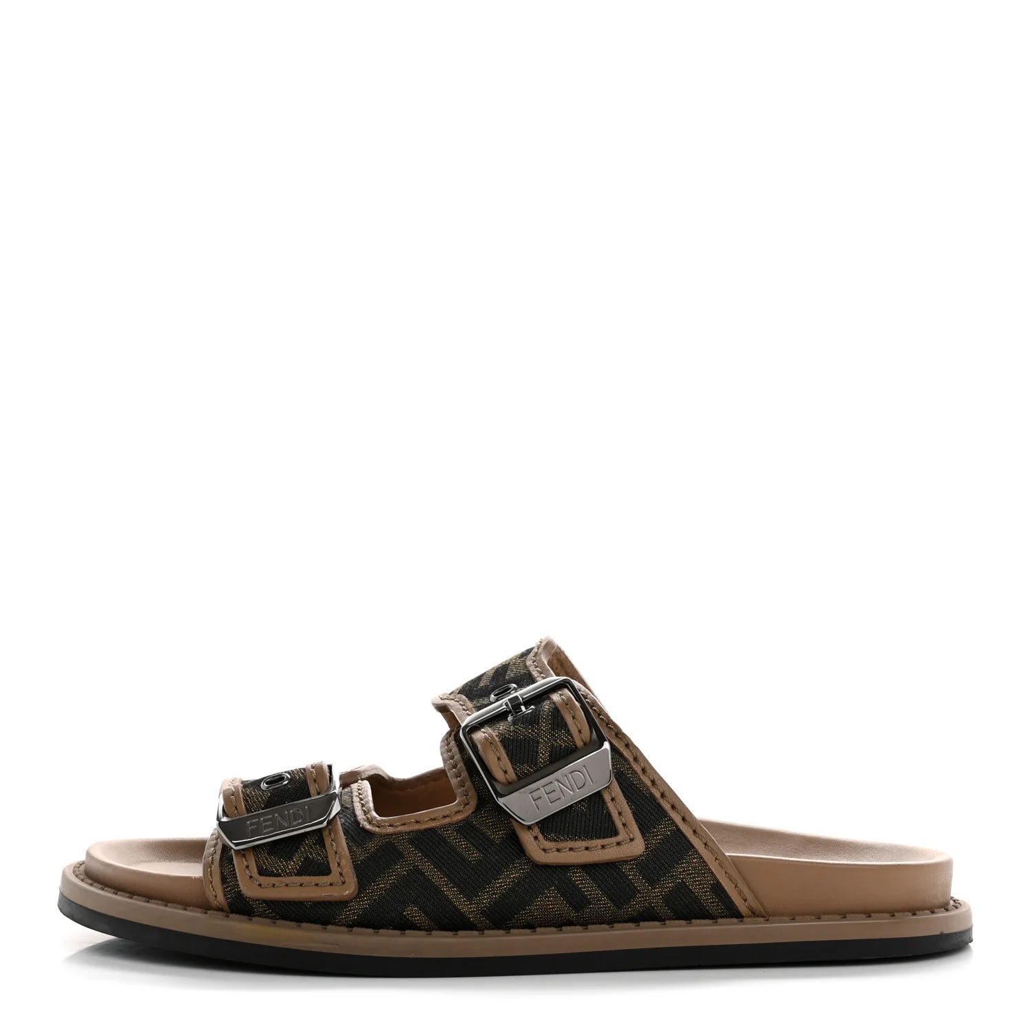 Fendi FF Monogram Buckle Slides