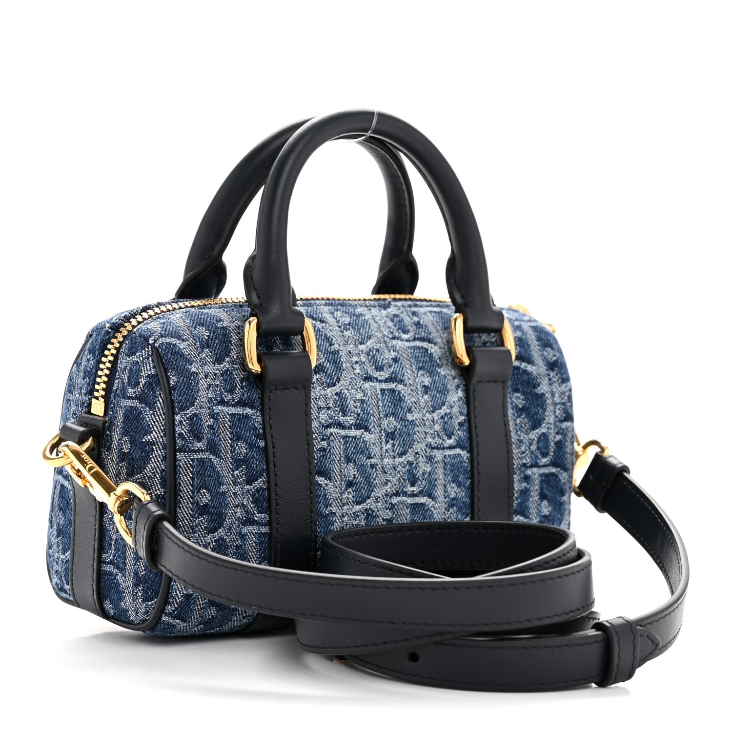 Dior Blue Oblique Denim Bowling Bag