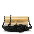 Saint Laurent Gold Ribbed Minaudiere
