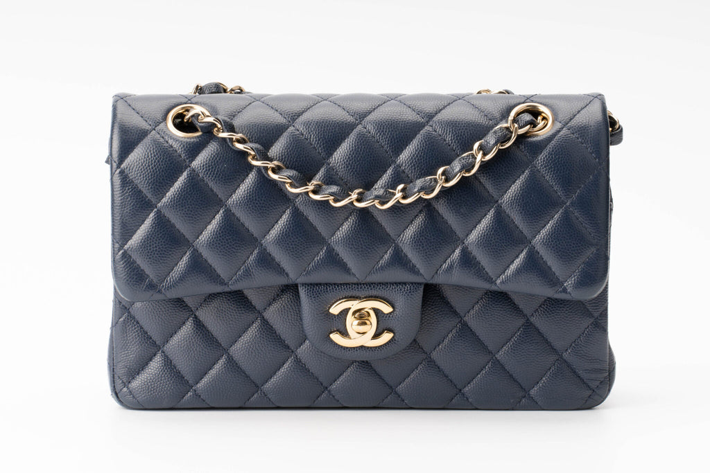 Chanel Navy Quilted Caviar Flap