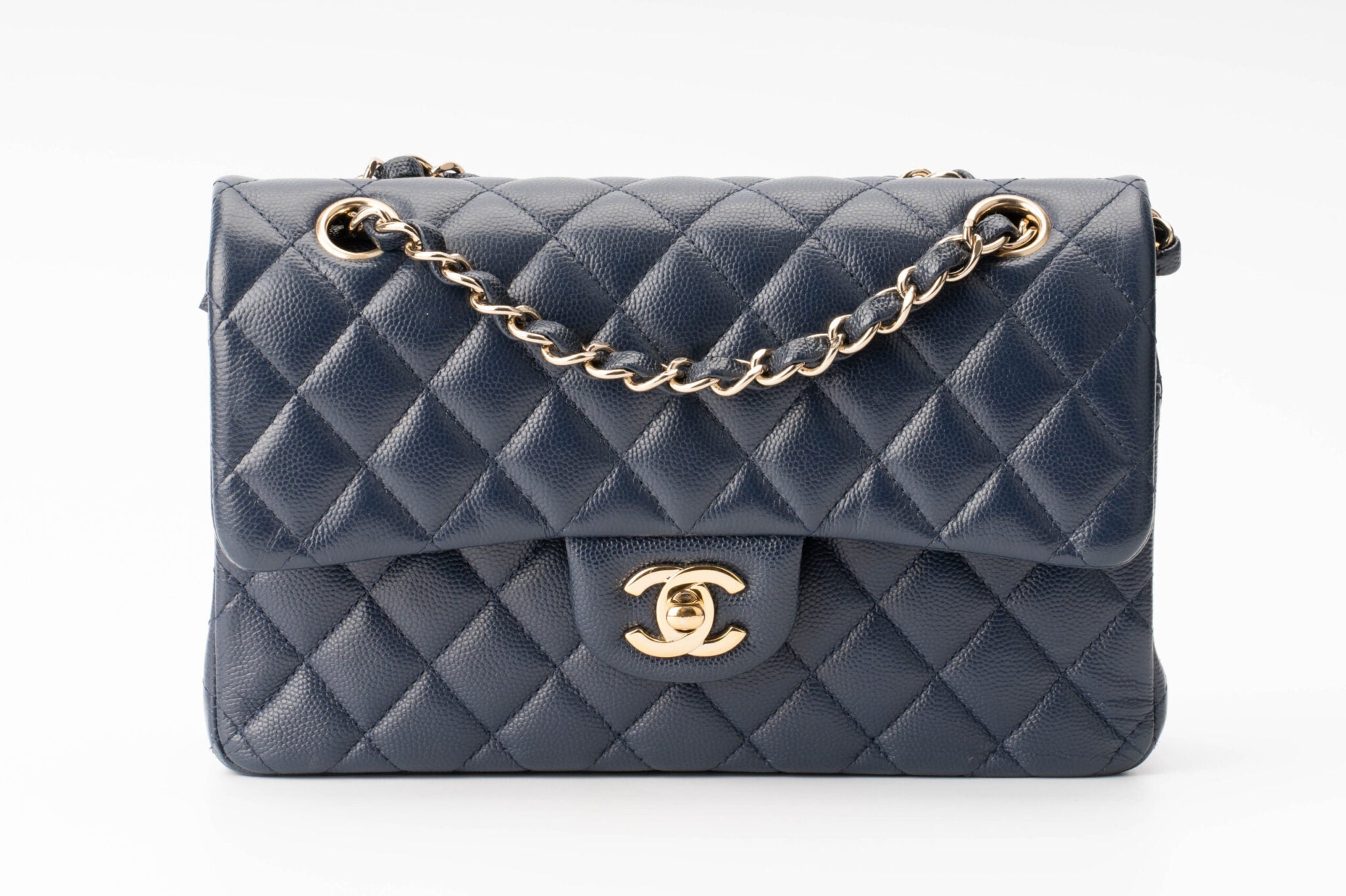 Chanel Navy Quilted Caviar Flap
