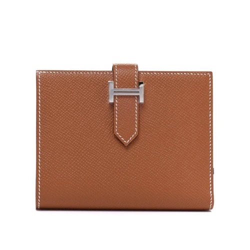 Hermes Bearn Compact Gold Wallet