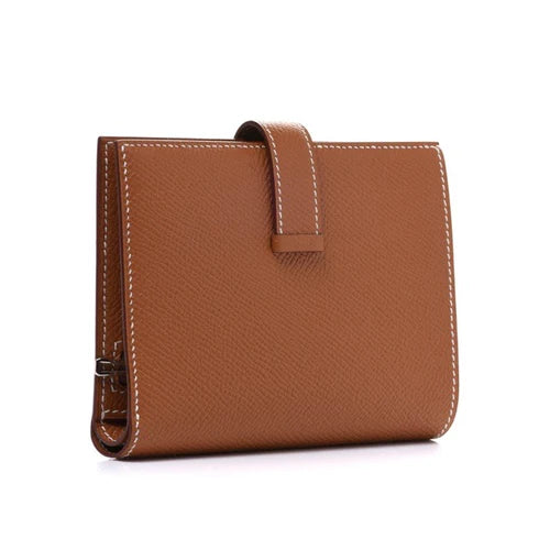 Hermes Bearn Compact Gold Wallet