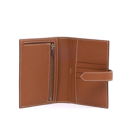 Hermes Bearn Compact Gold Wallet