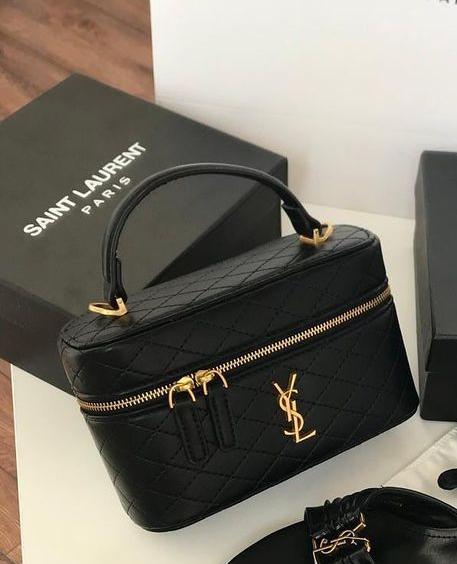 Saint Laurent Black Quilted Vanity