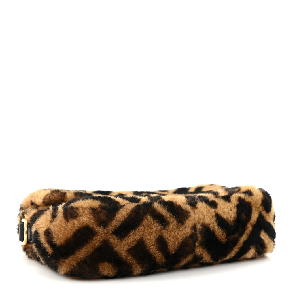 Fendi FF Monogram Shearling Baguette