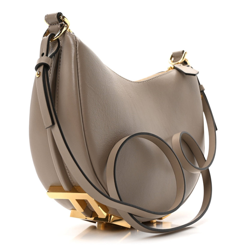 Fendi Taupe Leather O'Lock Swing