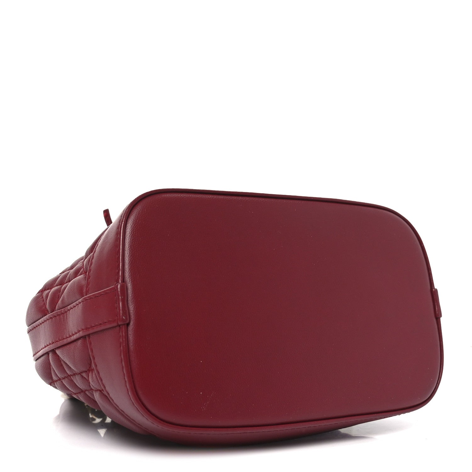 Dior Burgundy Quilted Leather Bucket Bag