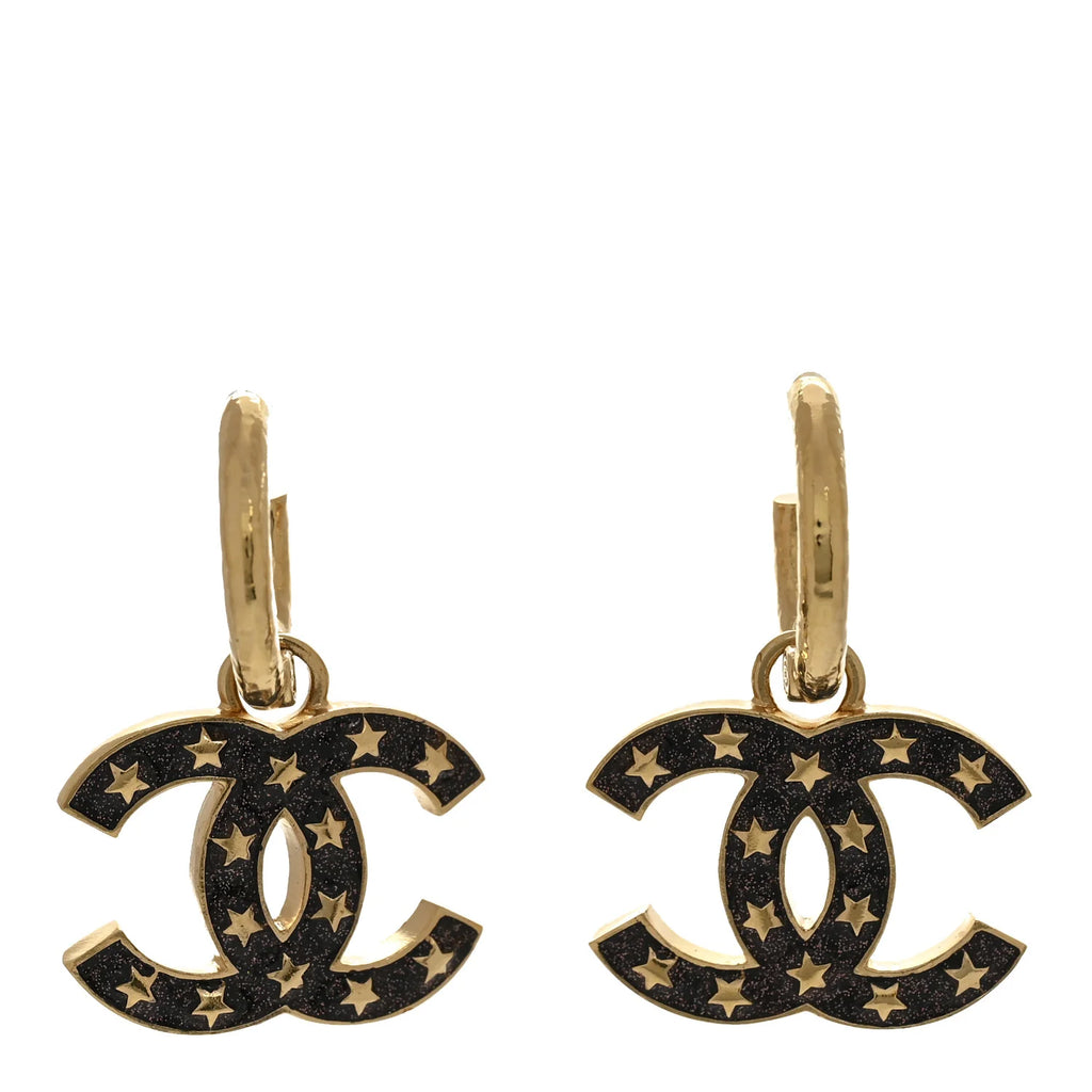 Chanel Gold Star CC Earrings