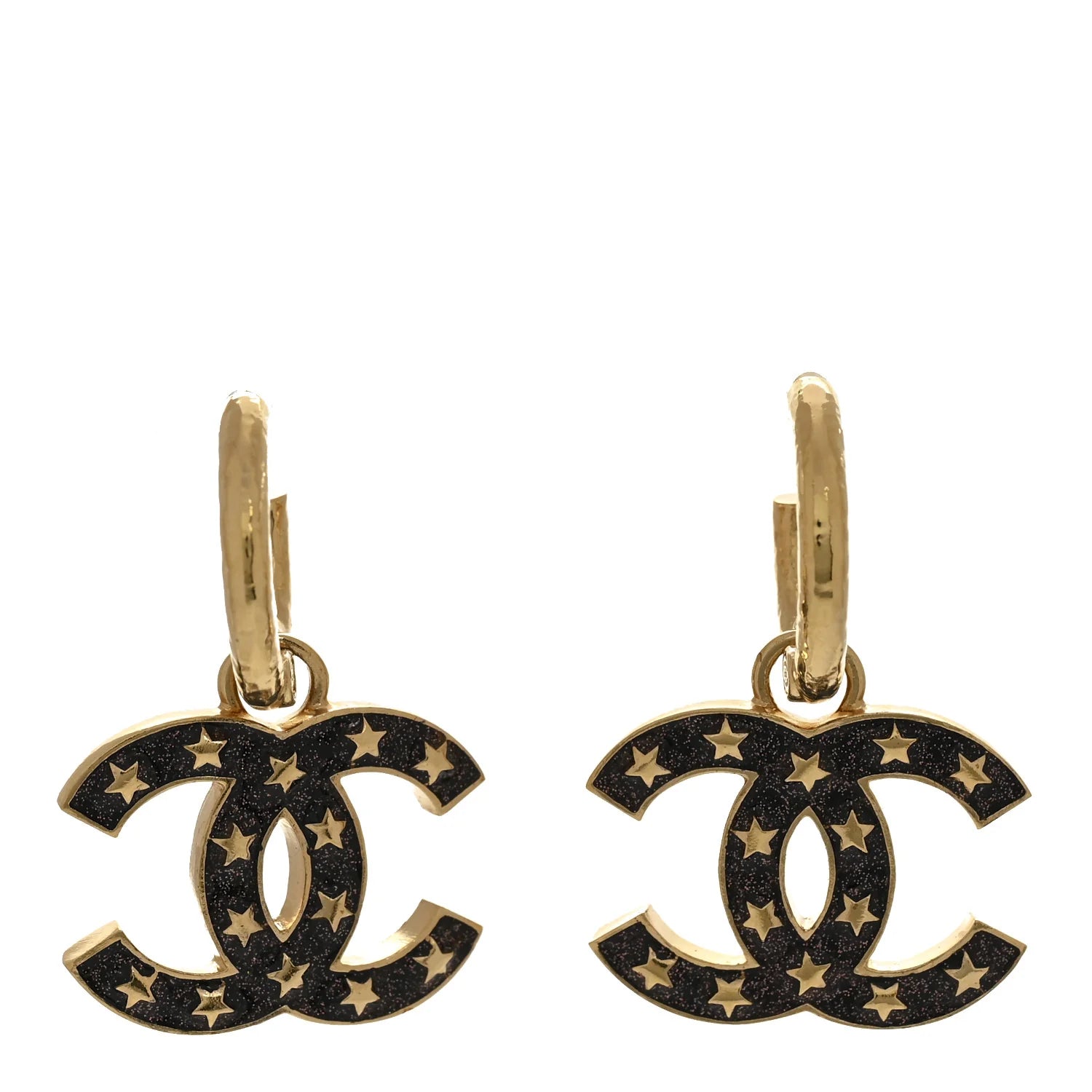 Chanel Gold Star CC Earrings