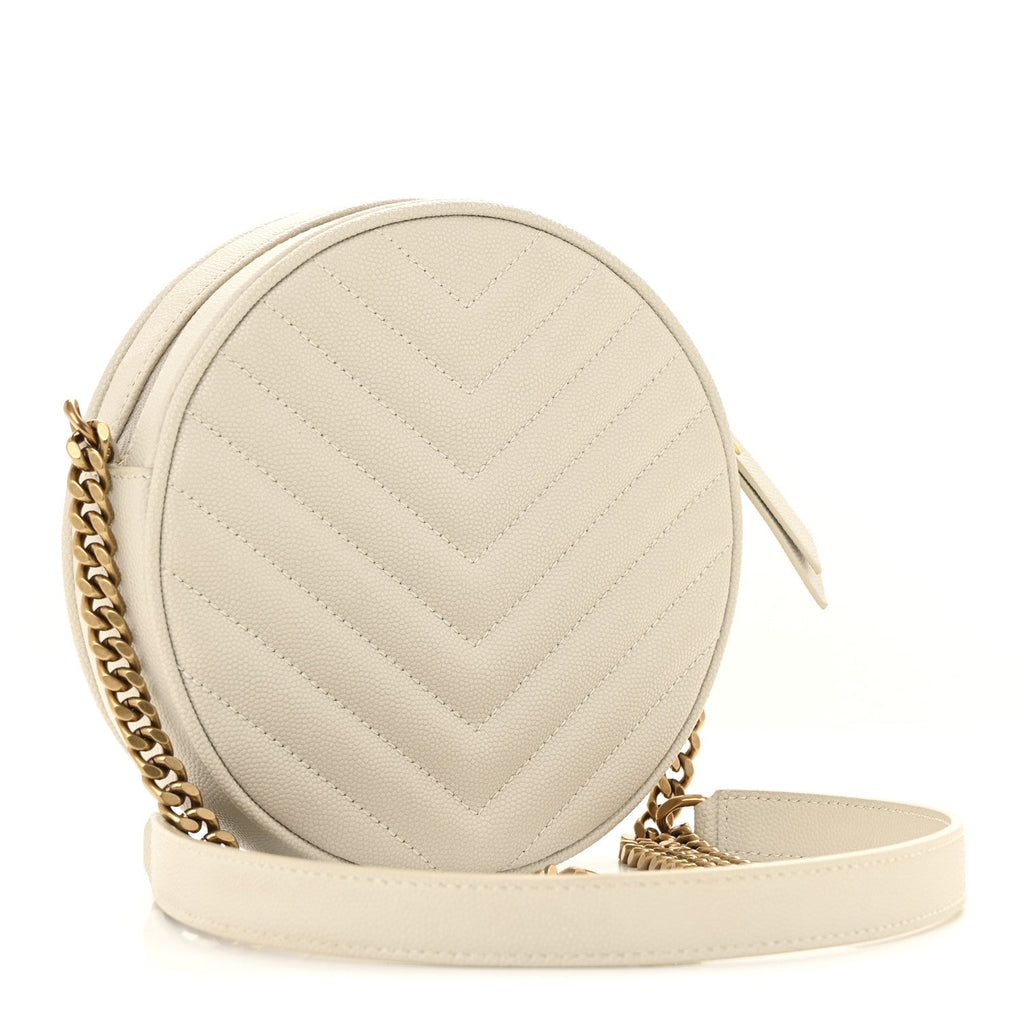 Saint Laurent White Round Bag