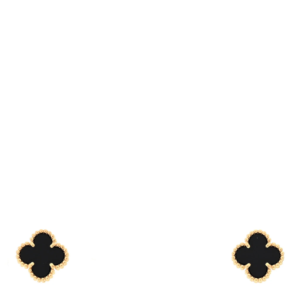 Van Cleef Onyx Alhambra Earrings